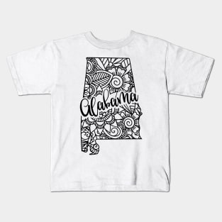 50 States - Mandala Alabama Kids T-Shirt